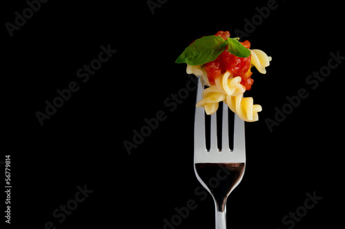 Fotografia Pasta on black background
