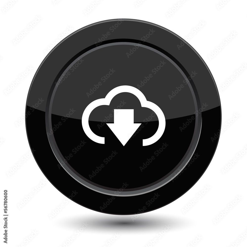 Button with arrow in cloud Button with arrow in cloud