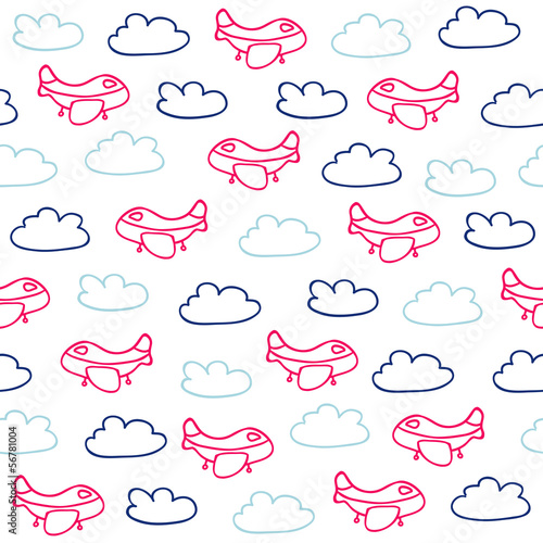 Funny pattern with planes and clouds