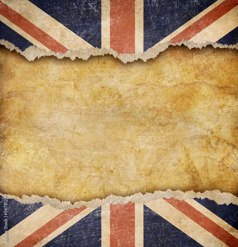 Grunge British flag and old...