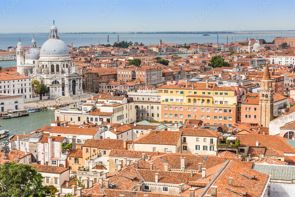 Fototapeta Grand Canal and Basilica on sunny day, Venice