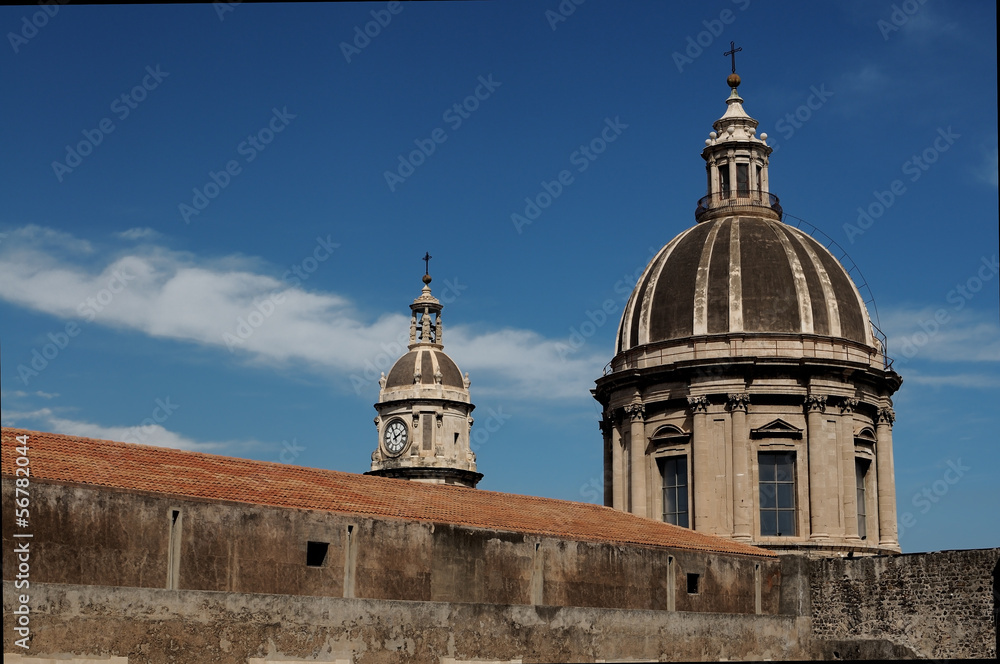 domes on the roofs of Catania