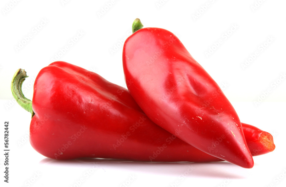 Red Chilli Peppers On White Background Red Chilli Peppers On White Background