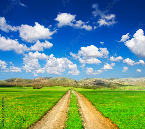 Rural road on the field