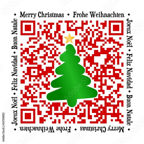 QR Code - Weihnachten international mit Baum