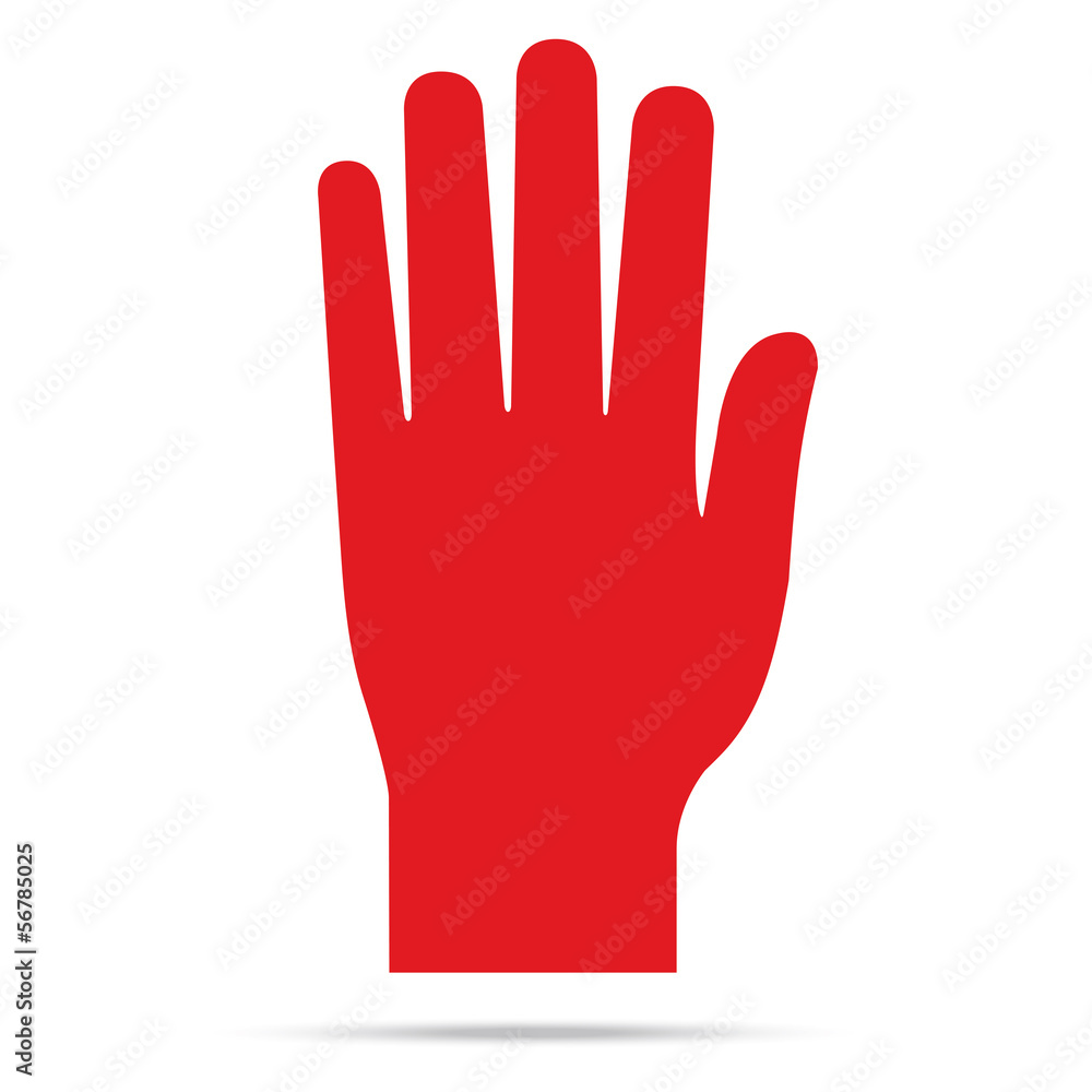 popular raise red color right hand up isolated vector popular raise red color right hand up isolated vector