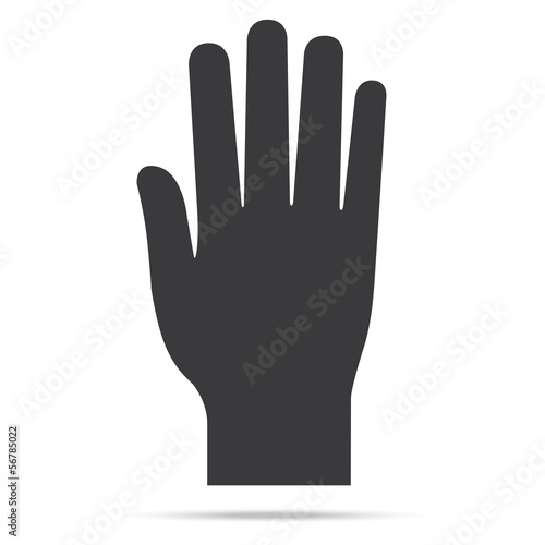 popular raise black color left hand up isolated vector