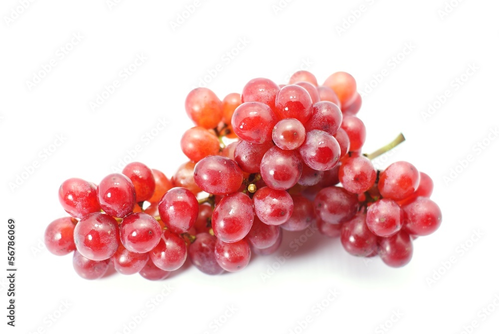 fresh red grape isolated on white