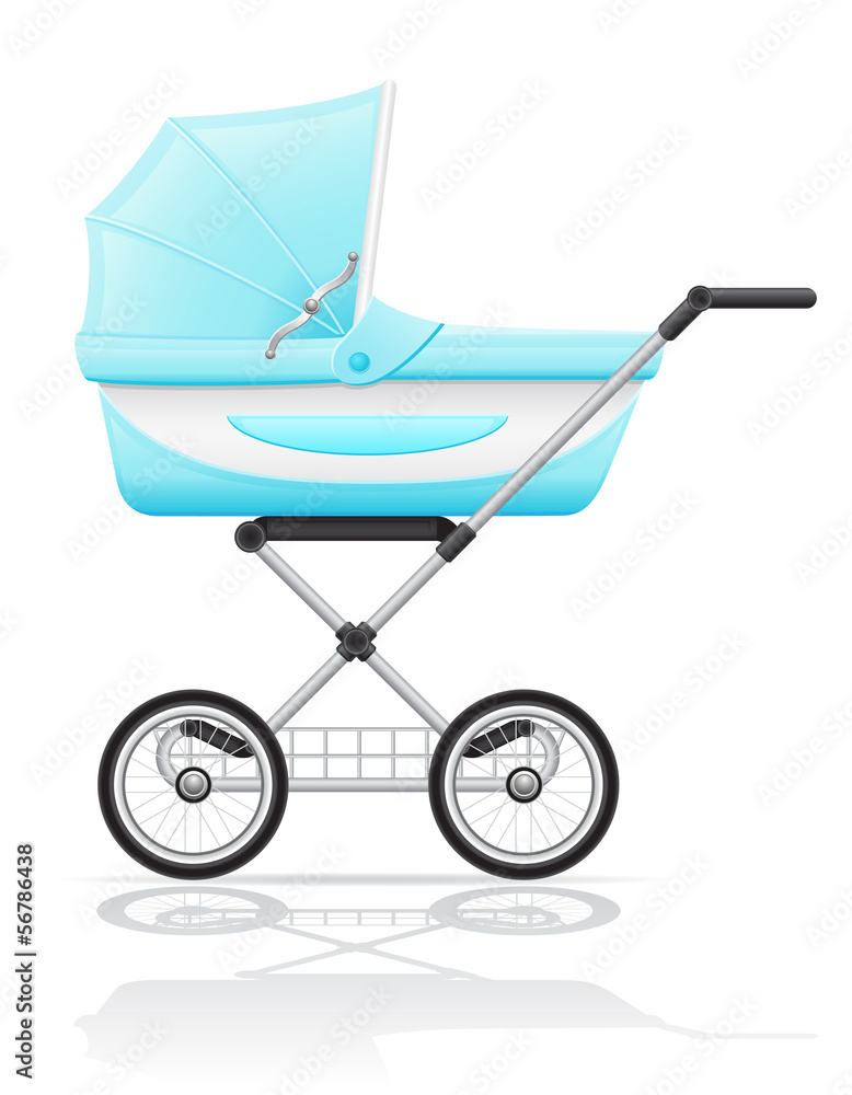 babys perambulator blue vector illustration babys perambulator blue vector illustration