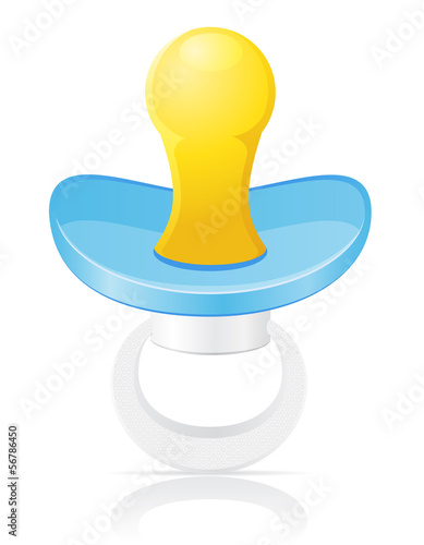 babys pacifier blue vector illustration
