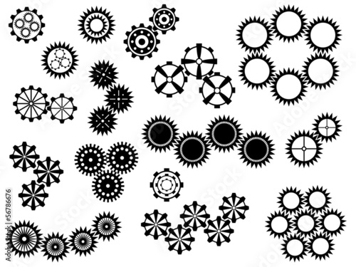Set of gear wheels on white background