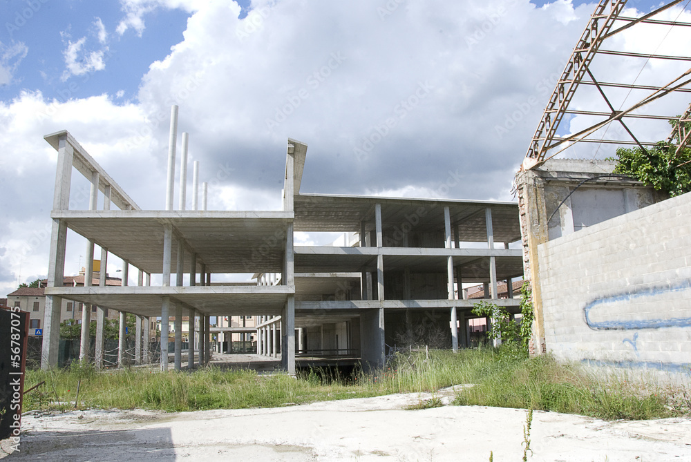 Concrete skeleton of unfinished building