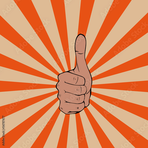 Thumbs up on the move. Vector