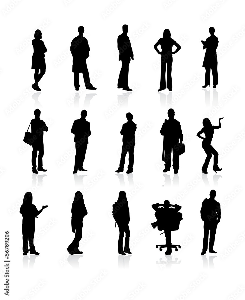 Set of siluetes people on wite background. Vector Set of siluetes people on wite background. Vector