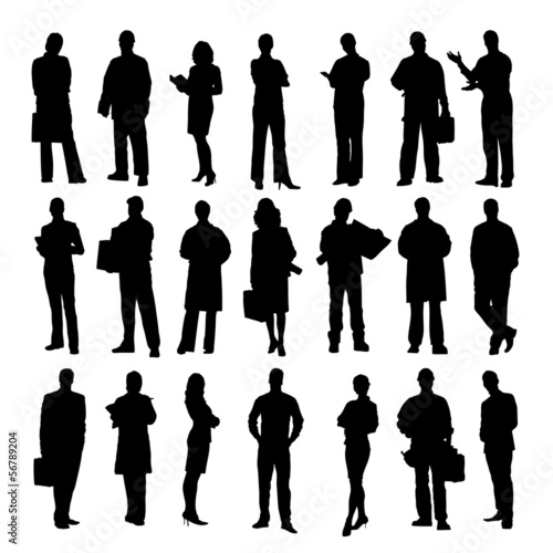 Business people on white background.