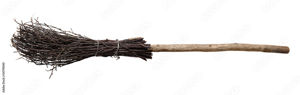 Εκτύπωση καμβά Old wicked broom isolated on white.
