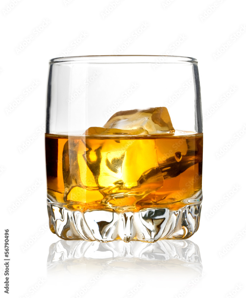 Glass of whiskey - obrazy, fototapety, plakaty 