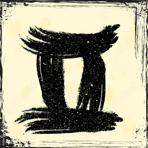 Grunge zodiac sign