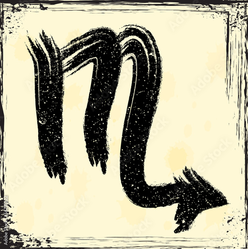 Canvas-taulu Grunge zodiac sign