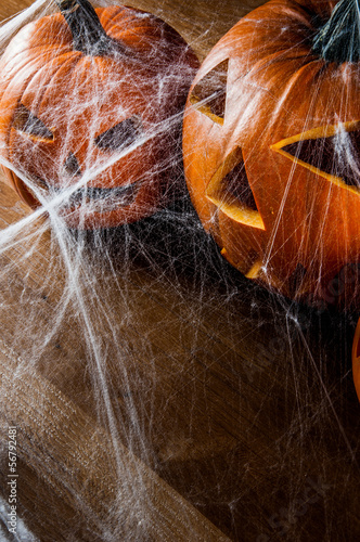 Tableau sur toile Halloween pumpkins, ambient light