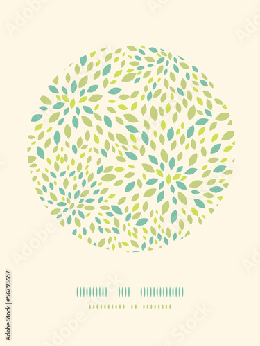 Vector leaf texture circle decor pattern background with