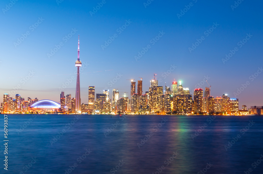 Toronto skyline after sunset