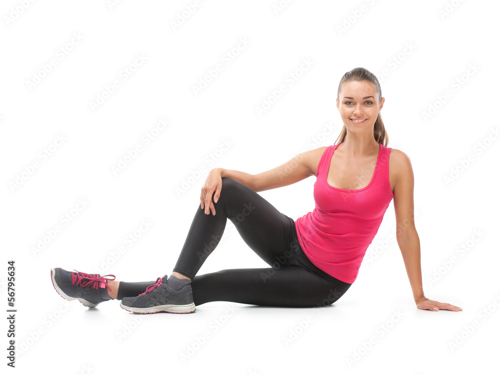 Smiling beautiful woman doing exercise Smiling beautiful woman doing exercise