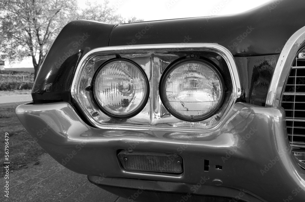 headlights of car