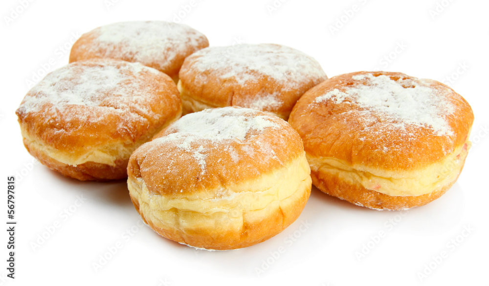 Tasty donuts, isolated on white