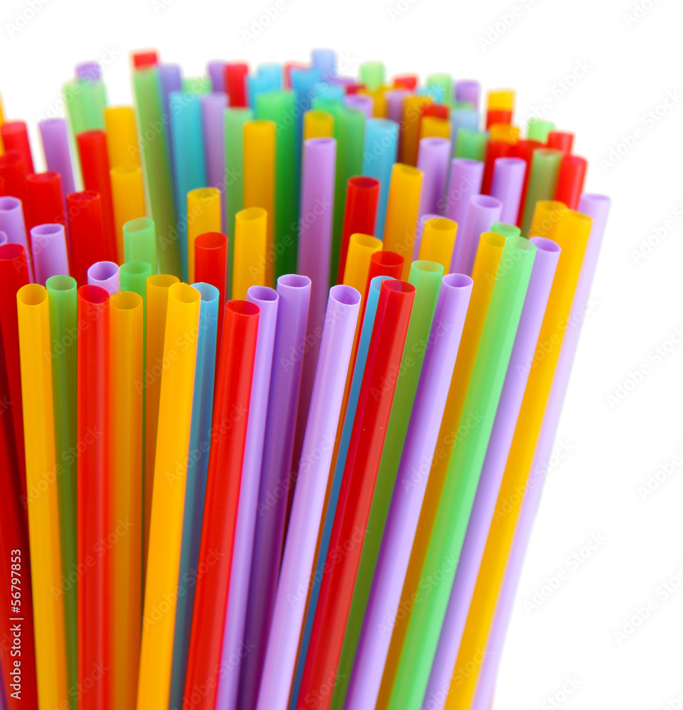Many straws close-up isolated on white Many straws close-up isolated on white