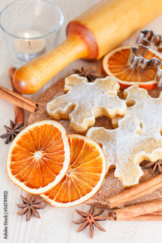 Obraz na płótnie Christmas pastry. Cookie and spice w salonie