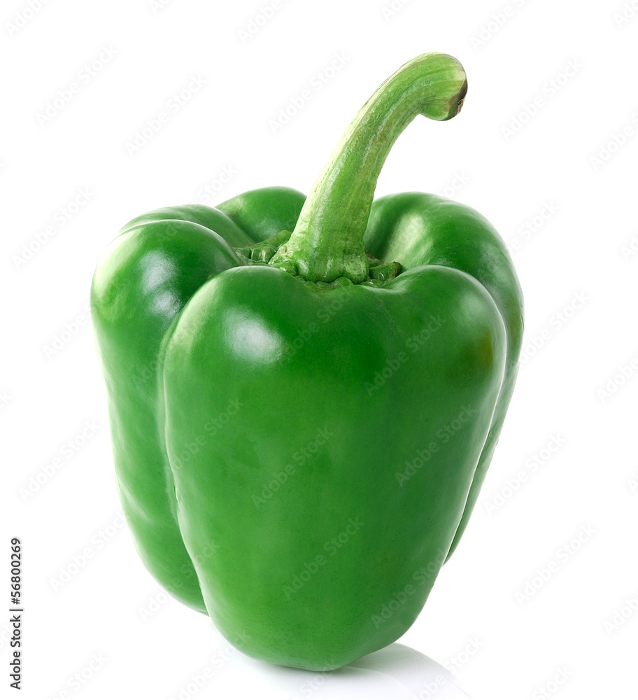 green sweet yellow pepper isolated on white background green sweet yellow pepper isolated on white background