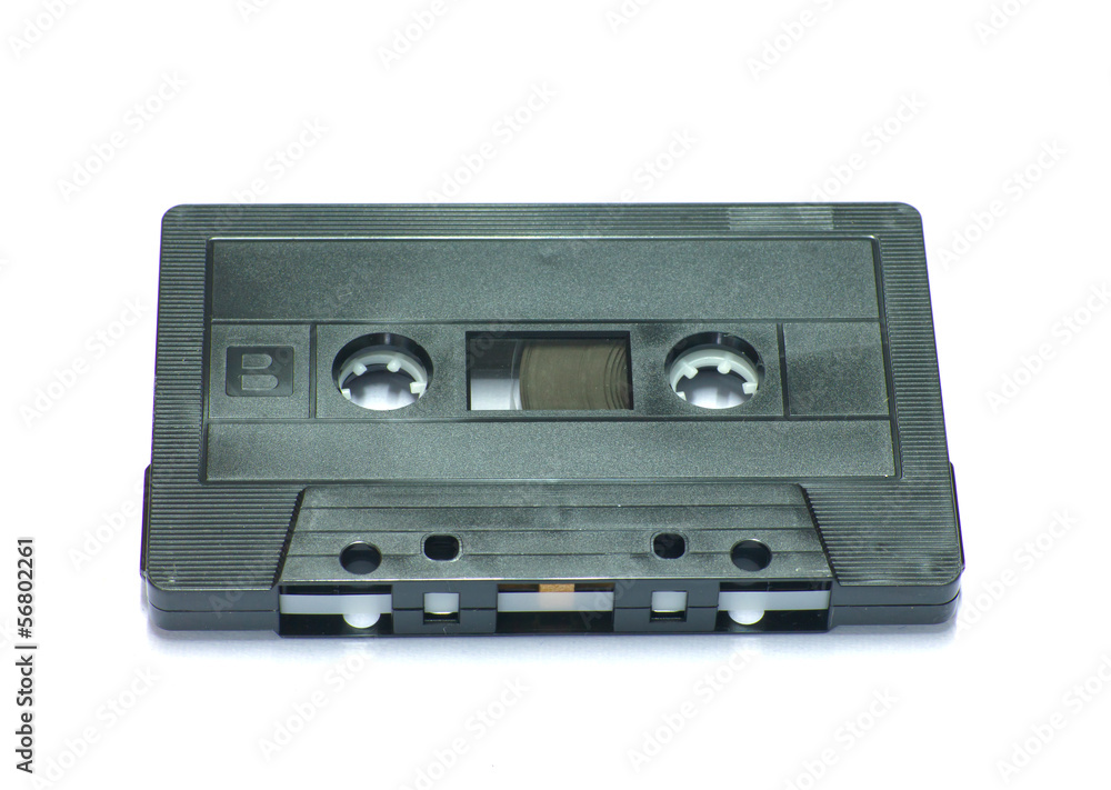 Audio cassette isolated on white background