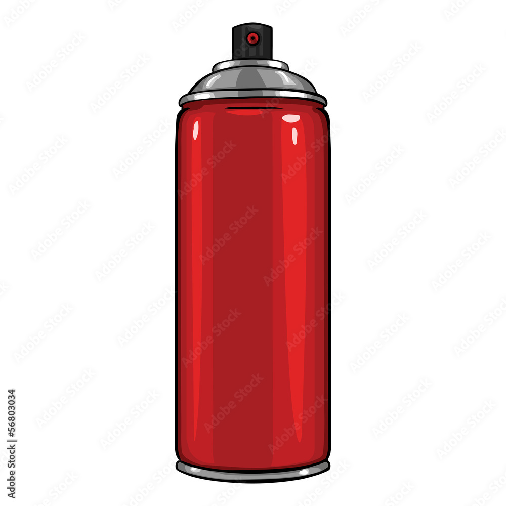 vector cartoon aerosol sprays with red paint
