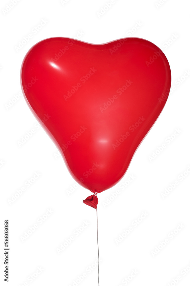 single red heart shape balloon on white single red heart shape balloon on white