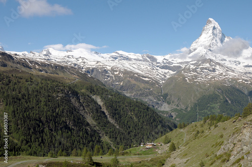 Path from Sunnegga to Zermatt in Swiss Alps