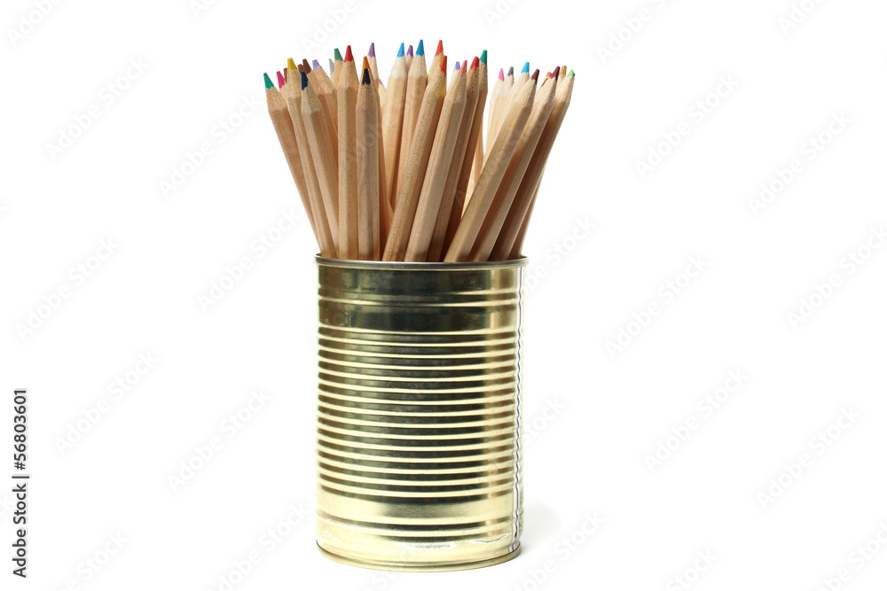 Fototapeta premium Upcycling, Pencils in Tin Can
