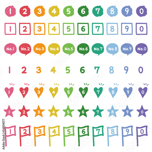 手書き数字のアイコン素材   / vector ai