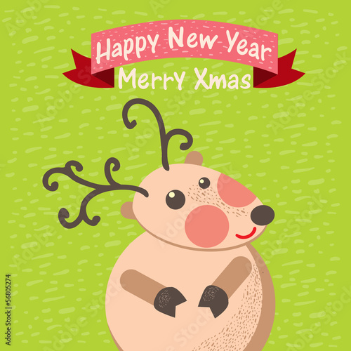 Cute Christmas reindeer card