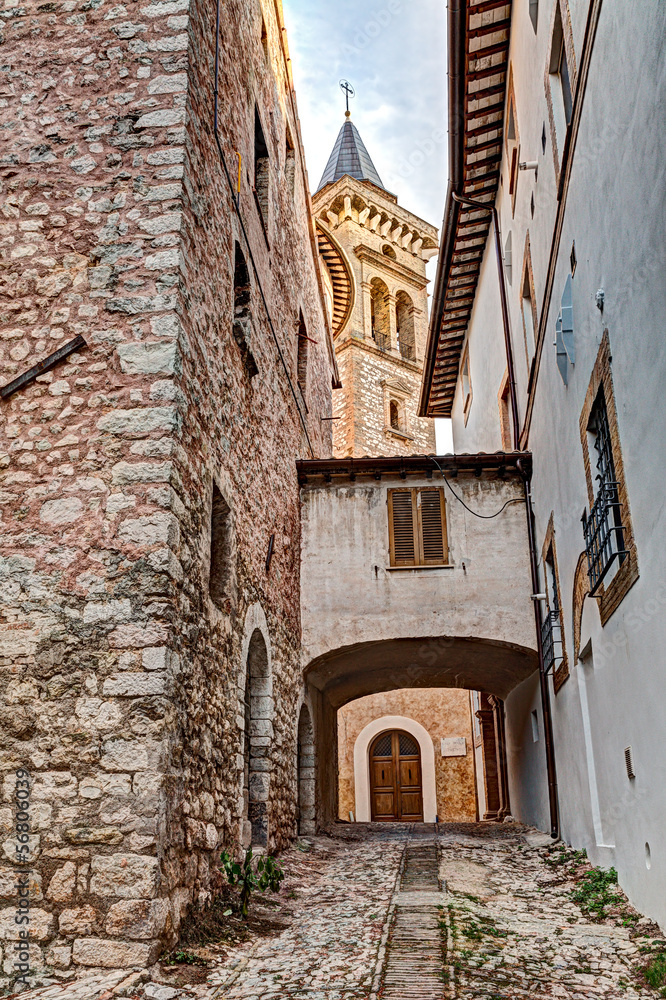 old alley in Trevi, Umbria, Italy