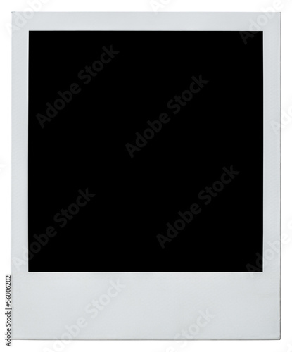 polaroid instant photo frame right side isolated on white with c