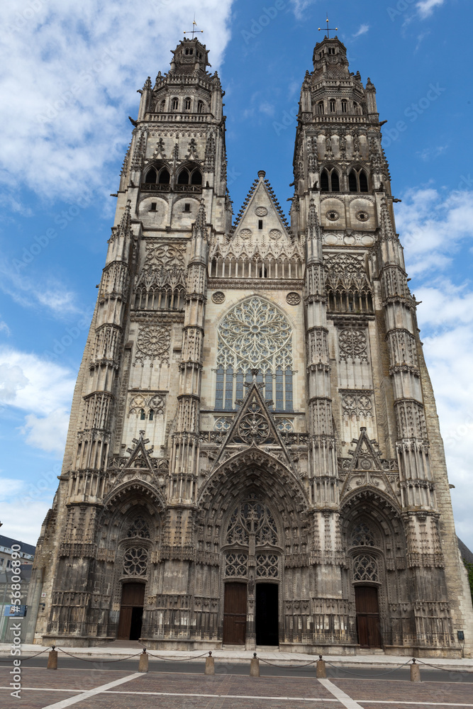 Gothic cathedral of Saint Gatien in Tours, Loire Valley  France