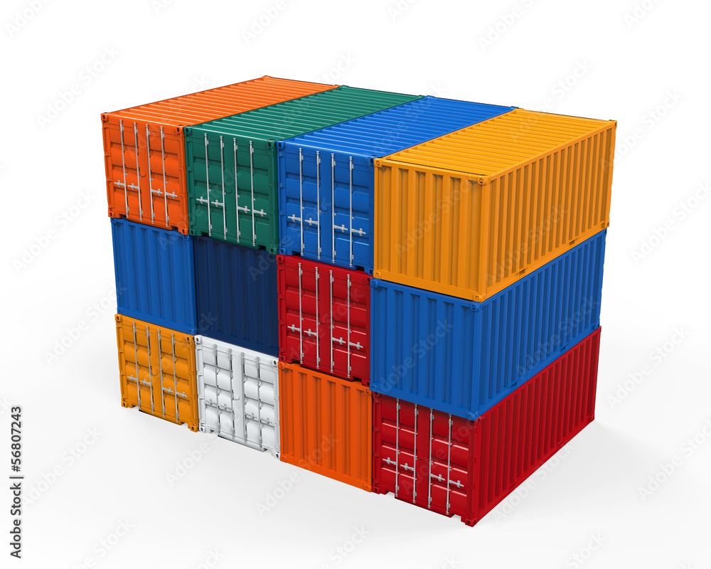 Fototapeta premium Stacked Shipping Container
