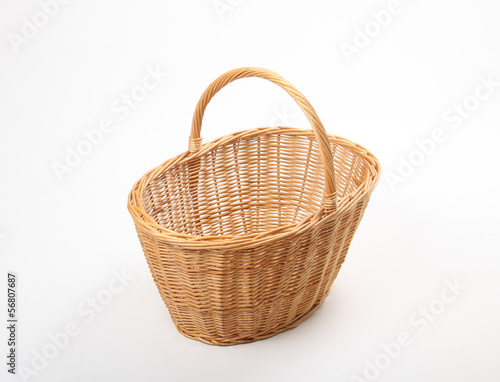 wicker basket, isolated