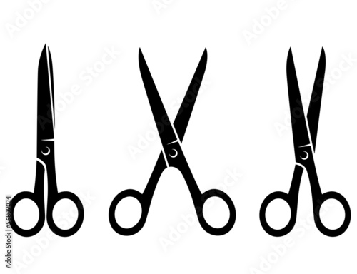 isolated  black scissors on white background