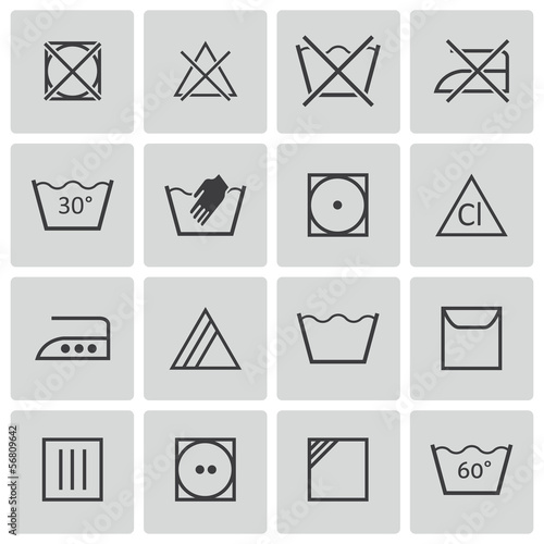 Vector black  washing    icons set