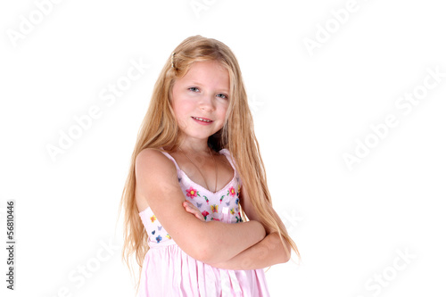 adorable little girl on white background © konstantant
