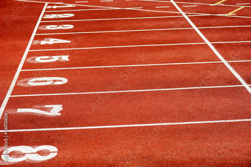 Eight runner tracks in a sport stadium