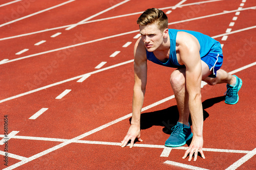 Sprinter getting ready to start the race