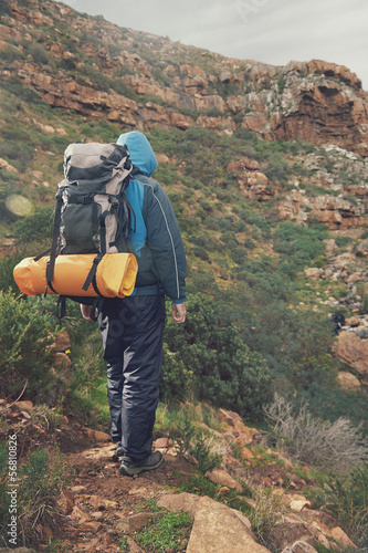 mountain trekking man